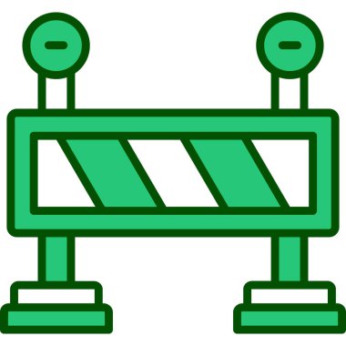 Bariyer inşaat ikonu. taslak yapı bariyeri vektör rengi düz izole