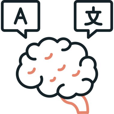 Beyin. Web simgesi basit illüstrasyon