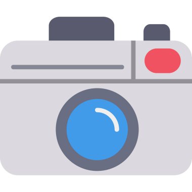 kamera fotoğrafçılık simgesi düz stil