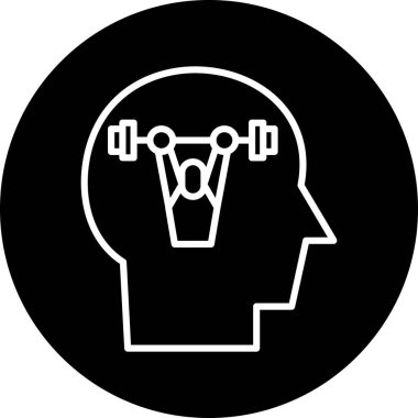 Beyin. Web simgesi basit illüstrasyon