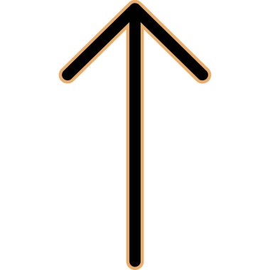 Yukarıdaki ok simgesi - taslak biçimi