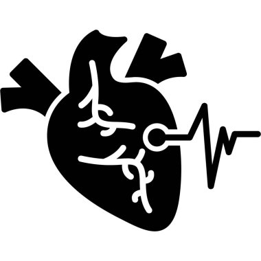 kalp ve insan ikonu. vektör tasarımı