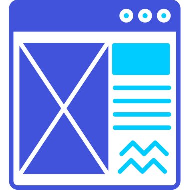 Tarayıcı web tasarım simgesi doldurulmuş ana hatlar biçiminde