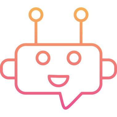 Konuşma baloncuğu olan bir robotun vektör çizimi