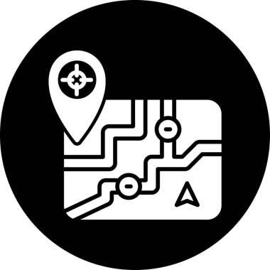 Bir harita simgesinin vektör illüstrasyonu