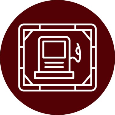 Bir dizüstü bilgisayar simgesinin vektör illüstrasyonu