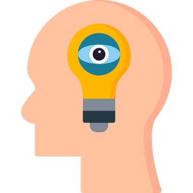 Göz ampulü vektör illüstrasyon tasarımlı beyin