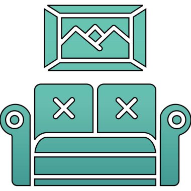 yatak simgesi, vektör illüstrasyonu