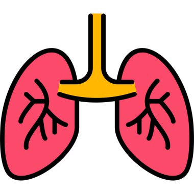 Ciğerler. Web simgesi basit illüstrasyon