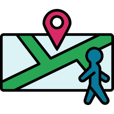 Harita konum simgesi renk dış hat vektörü