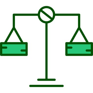 Adalet dengesi simgesi, vektör illüstrasyonu