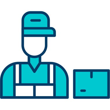 Kutuları ve kutuları olan işçi adam vektör illüstrasyon tasarımı