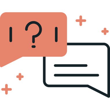 Soru işaretleri simgesi, vektör illüstrasyonu