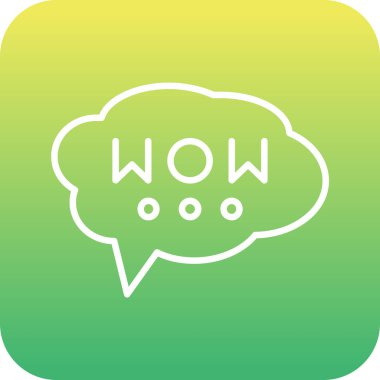 güzel ve modern, vektör grafik ikonu kelime ile bir konuşma balonu 