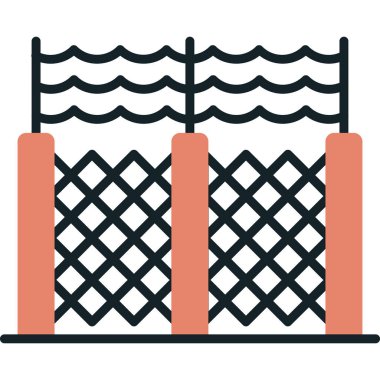 Çit. Web simgesi basit illüstrasyon