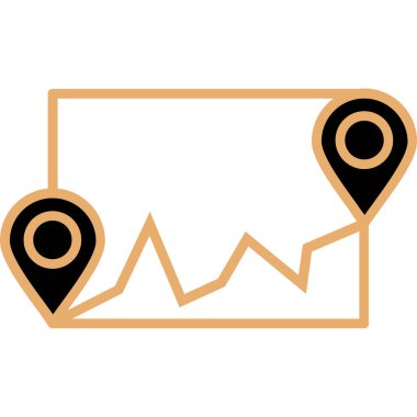 Konum işaretleyicili haritanın vektör simgesi