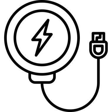 elektrik kablo simgesi, vektör illüstrasyonu