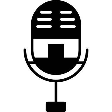 ses mikrofon simgesi. Beyaz arkaplanda izole edilmiş web tasarımı için ses mikrofon vektör simgesi