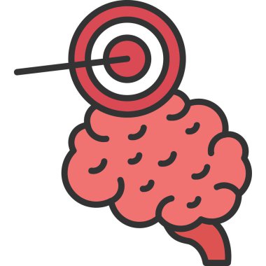 Beyin. Web simgesi vektör illüstrasyonu