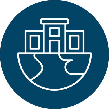 Bir bina simgesinin vektör illüstrasyonu