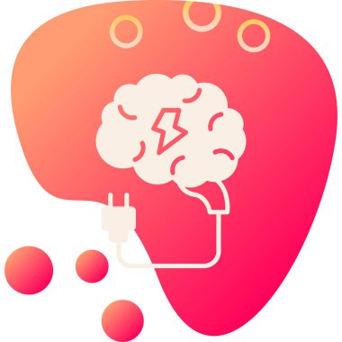 Beyin. Web simgesi basit illüstrasyon