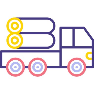 Oyuncak kamyon. Basit tasarım vektörü illüstrasyonu