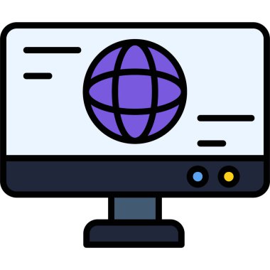 bilgisayar web simgesi, basit tasarım illüstrasyonu