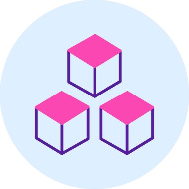 Küp. Web simgesi basit illüstrasyon