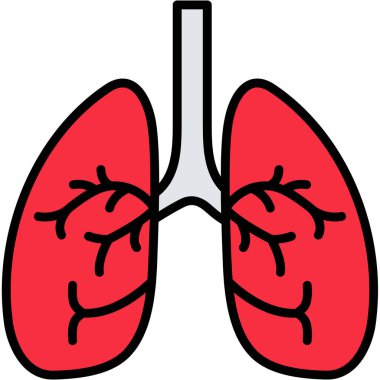akciğer simgesi vektör illüstrasyonu