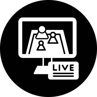 canlı yayın simgesi kabartma vektörü