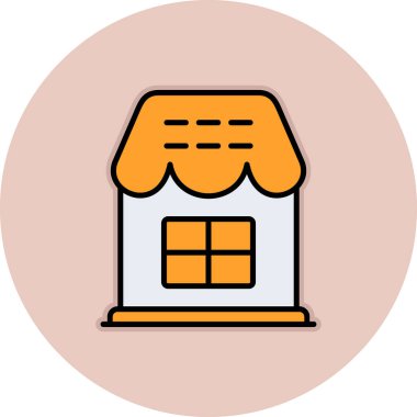 Bir bina simgesinin vektör illüstrasyonu