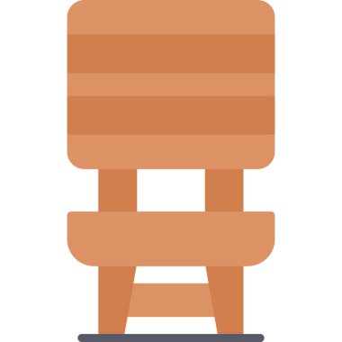 sandalye düz simgesi, vektör, illüstrasyon