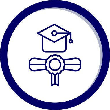 Mezuniyet şapkası Web simgesi basit illüstrasyon