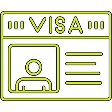 Vize simgesi. Beyaz arkaplanda izole edilmiş web tasarımı için ana vize vektör simgesi