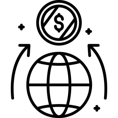 küresel iş simgesi, küresel iş dünyasının vektör illüstrasyonu