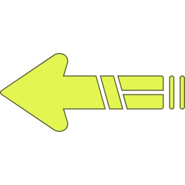 Beyaz arkaplanda yeşil ve sarı ok simgesi izole edildi. yön sembolü. İşaretçi işareti. vektör illüstrasyonu