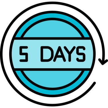 5 - sol gün - çizgi renk simgesi. vektör - çember