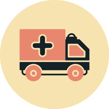 Ambulans. Web simgesi basit illüstrasyon