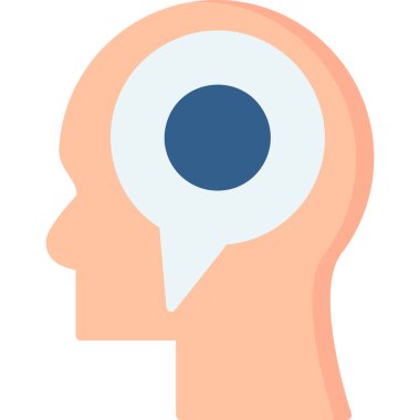 İnsan beyni. Web simgesi basit illüstrasyon