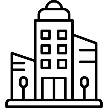 Bina. Web simgesi basit illüstrasyon