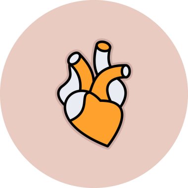 Kalp ikonu vektör illüstrasyonuyla el