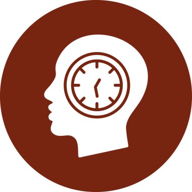 beyin saati düz vektör simgesi