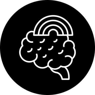 beyin vektör simgesi modern çizgi tasarımı çizimi