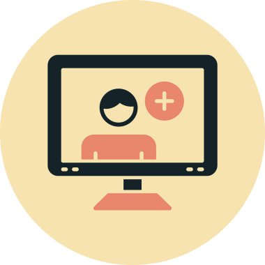 Çevrimiçi eğitim simgesi, vektör illüstrasyonu