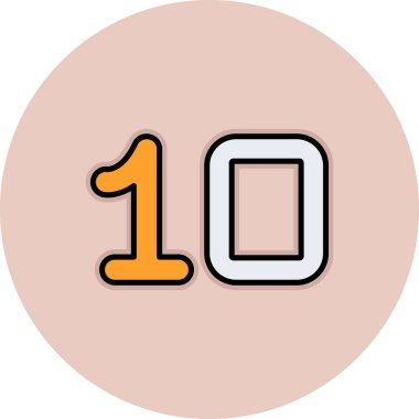 Çember simgesinde 1 numara, basit tasarım