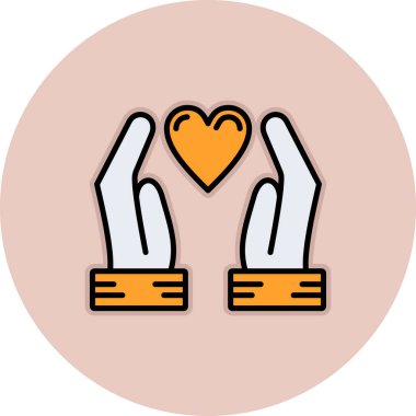 aşk vektörü simgesi modern illüstrasyon vektör arkaplanı