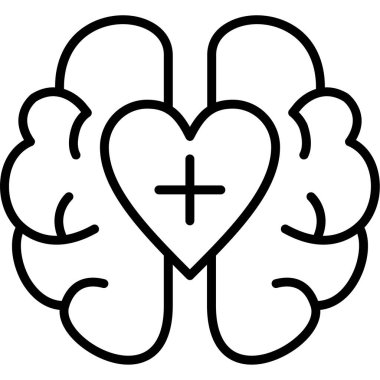 Beyin. Web simgesi basit tasarım