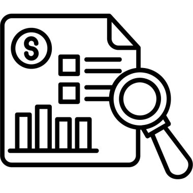 iş analiz simgesi ana hat biçiminde