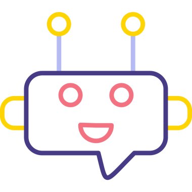 robot. Web simgesi basit illüstrasyon