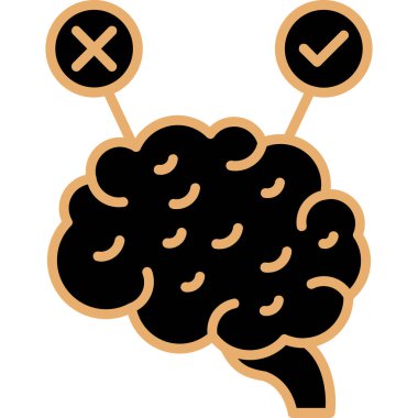 Beyin ikonu. Web için beyin vektör simgelerinin basit çizimi